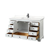 Custom image for White with Matte Black Trim / White Quartz, Rectangular Sink / No Mirror