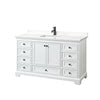 Custom image for White with Matte Black Trim / White Quartz, Rectangular Sink / No Mirror