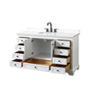 Custom image for White with Matte Black Trim / White Quartz, Rectangular Sink / No Mirror