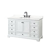 Custom image for White with Matte Black Trim / White Quartz, Rectangular Sink / No Mirror