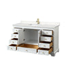 Custom image for White with Brushed Gold Trim / Carrara Cultured Marble, Rectangular Sink / No Mirror