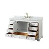 Custom image for White with Brushed Gold Trim / White Carrara Marble, Oval Sink / No Mirror
