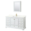 Custom image for White with Brushed Gold Trim / Giotto Quartz, Rectangular Sink / Medicine Cabinet
