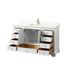 Custom image for White with Brushed Gold Trim / Giotto Quartz, Rectangular Sink / No Mirror