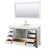Custom image for White with Brushed Gold Trim / Giotto Quartz, Rectangular Sink / 58