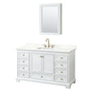 Custom image for White with Brushed Gold Trim / Giotto Quartz, Rectangular Sink / Medicine Cabinet