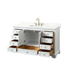 Custom image for White with Brushed Gold Trim / Giotto Quartz, Rectangular Sink / No Mirror