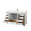 Custom image for White with Brushed Gold Trim / White Cultured Marble, Rectangular Sink / No Mirror