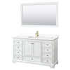 Custom image for White with Brushed Gold Trim / White Quartz, Rectangular Sink / 58
