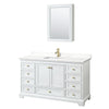 Custom image for White with Brushed Gold Trim / White Quartz, Rectangular Sink / Medicine Cabinet