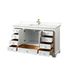Custom image for White with Brushed Gold Trim / White Quartz, Rectangular Sink / No Mirror