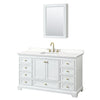 Custom image for White with Brushed Gold Trim / White Quartz, Rectangular Sink / Medicine Cabinet