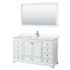 Custom image for White with Polished Chrome Trim / Carrara Cultured Marble, Rectangular Sink / 58