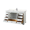 Custom image for White with Polished Chrome Trim / Carrara Cultured Marble, Rectangular Sink / No Mirror