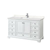 Custom image for White with Polished Chrome Trim / Carrara Cultured Marble, Rectangular Sink / No Mirror
