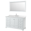 Custom image for White with Polished Chrome Trim / Carrara Cultured Marble, Rectangular Sink / 58