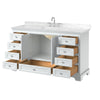 Custom image for White with Polished Chrome Trim / Carrara Cultured Marble, Rectangular Sink / No Mirror