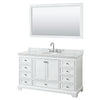 Custom image for White with Polished Chrome Trim / White Carrara Marble, Oval Sink / 58