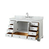Custom image for White with Polished Chrome Trim / White Carrara Marble, Oval Sink / No Mirror