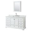 Custom image for White with Polished Chrome Trim / White Carrara Marble, Rectangular Sink / Medicine Cabinet
