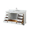 Custom image for White with Polished Chrome Trim / White Carrara Marble, Rectangular Sink / No Mirror