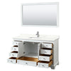 Custom image for White with Polished Chrome Trim / Giotto Quartz, Rectangular Sink / 58