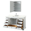 Custom image for White with Polished Chrome Trim / Giotto Quartz, Rectangular Sink / Medicine Cabinet
