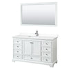 Custom image for White with Polished Chrome Trim / White Cultured Marble, Rectangular Sink / 58
