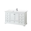 Custom image for White with Polished Chrome Trim / White Cultured Marble, Rectangular Sink / No Mirror