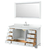 Custom image for White with Polished Chrome Trim / White Cultured Marble, Rectangular Sink / 58