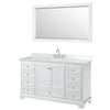 Custom image for White with Polished Chrome Trim / White Cultured Marble, Rectangular Sink / 58