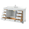 Custom image for White with Polished Chrome Trim / White Cultured Marble, Rectangular Sink / No Mirror