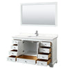Custom image for White with Polished Chrome Trim / White Quartz, Rectangular Sink / 58