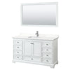 Custom image for White with Polished Chrome Trim / White Quartz, Rectangular Sink / 58