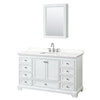 Custom image for White with Polished Chrome Trim / White Quartz, Rectangular Sink / Medicine Cabinet