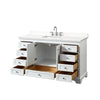 Custom image for White with Polished Chrome Trim / White Quartz, Rectangular Sink / No Mirror