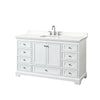 Custom image for White with Polished Chrome Trim / White Quartz, Rectangular Sink / No Mirror