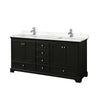 Custom image for Dark Espresso with Polished Chrome Trim / Carrara Cultured Marble, Rectangular Sink / No Mirror