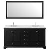 Custom image for Dark Espresso with Polished Chrome Trim / Carrara Cultured Marble, Rectangular Sink / 70