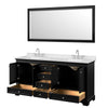 Custom image for Dark Espresso with Polished Chrome Trim / Carrara Cultured Marble, Rectangular Sink / 70