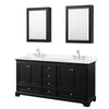 Custom image for Dark Espresso with Polished Chrome Trim / Carrara Cultured Marble, Rectangular Sink / Medicine Cabinets