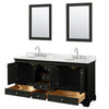 Custom image for Dark Espresso with Polished Chrome Trim / White Carrara Marble, Oval Sink / 24