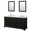 Custom image for Dark Espresso with Polished Chrome Trim / White Carrara Marble, Oval Sink / 24