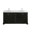 Custom image for Dark Espresso with Polished Chrome Trim / White Carrara Marble, Oval Sink / No Mirror