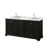 Custom image for Dark Espresso with Polished Chrome Trim / White Carrara Marble, Oval Sink / No Mirror