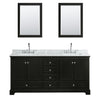 Custom image for Dark Espresso with Polished Chrome Trim / White Carrara Marble, Rectangular Sink / 24