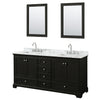 Custom image for Dark Espresso with Polished Chrome Trim / White Carrara Marble, Rectangular Sink / 24