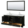 Custom image for Dark Espresso with Polished Chrome Trim / White Carrara Marble, Rectangular Sink / 70