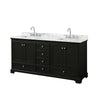 Custom image for Dark Espresso with Polished Chrome Trim / White Carrara Marble, Rectangular Sink / No Mirror