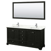 Custom image for Dark Espresso with Polished Chrome Trim / Giotto Quartz, Rectangular Sink / 70